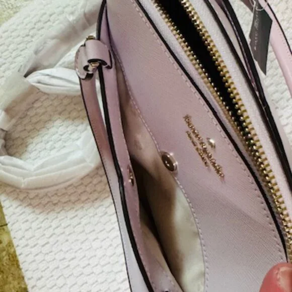NWT Kate Spade Payton Medium Dome Satchel Lilac Moon Pebbled Leather - Picture 7 of 11